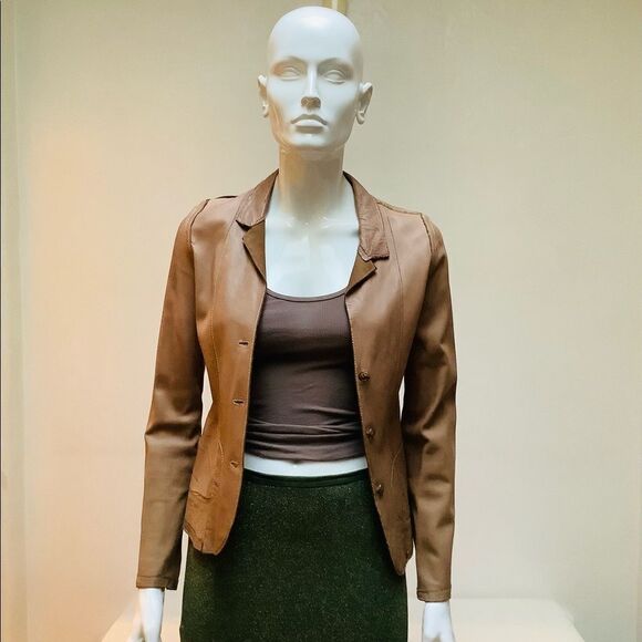 BLUR LAMB SKIN LEATHER JACKET VINTAGE MADE IN ITALY Small - Picture 14 of 14